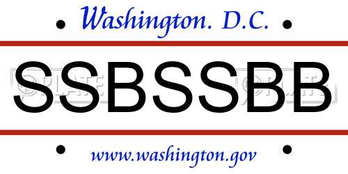 SSBSSBB District Of Columbia License Plate