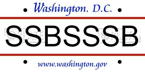 SSBSSSB District Of Columbia License Plate