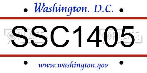 SSC1405 District Of Columbia License Plate