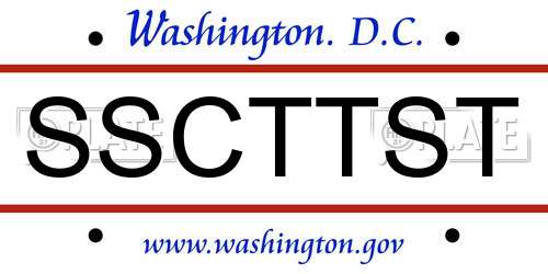 SSCTTST District Of Columbia License Plate