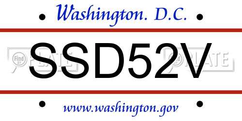 SSD52V District Of Columbia License Plate