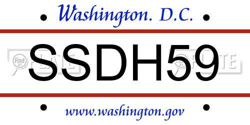 SSDH59 District Of Columbia License Plate