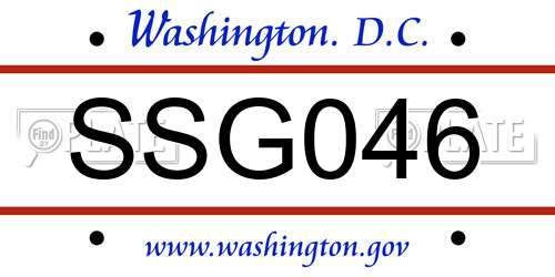 SSG046 District Of Columbia License Plate