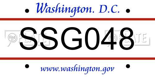 SSG048 District Of Columbia License Plate