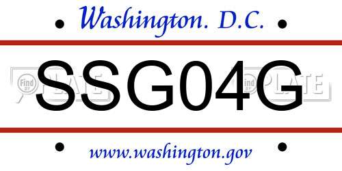 SSG04G District Of Columbia License Plate