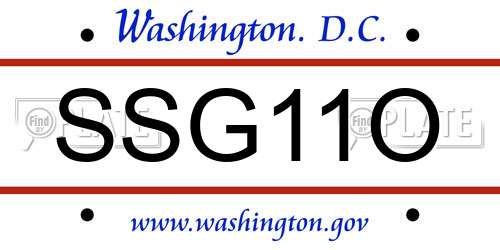 SSG11O District Of Columbia License Plate