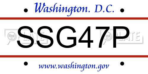 SSG47P District Of Columbia License Plate