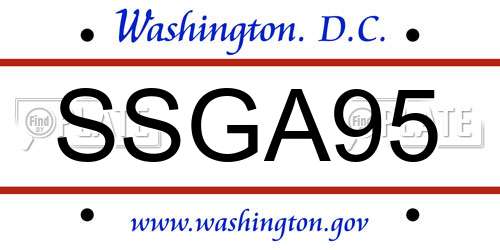 SSGA95 District Of Columbia License Plate