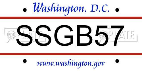 SSGB57 District Of Columbia License Plate
