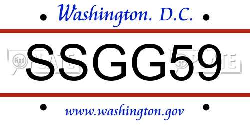 SSGG59 District Of Columbia License Plate