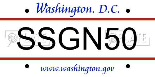 SSGN50 District Of Columbia License Plate