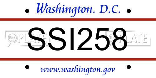 SSI258 District Of Columbia License Plate