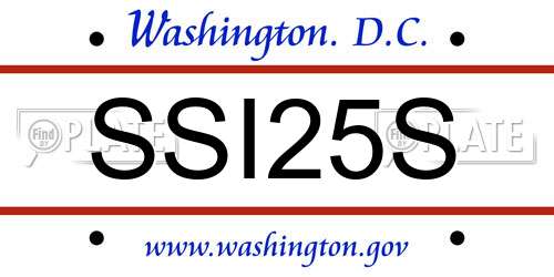 SSI25S District Of Columbia License Plate