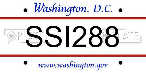 SSI288 District Of Columbia License Plate