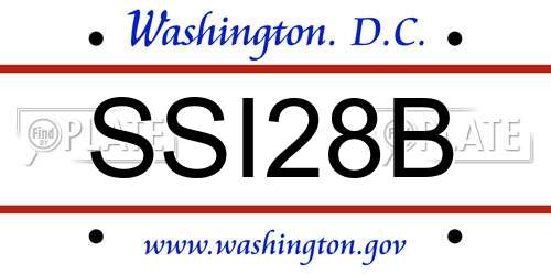 SSI28B District Of Columbia License Plate