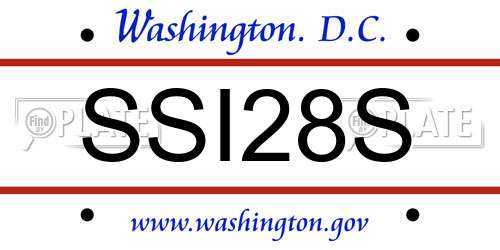 SSI28S District Of Columbia License Plate