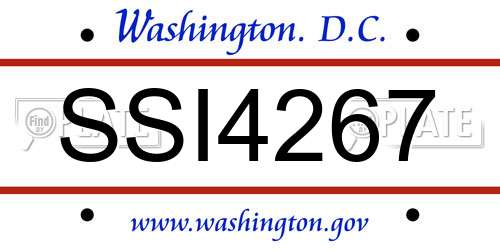 SSI4267 District Of Columbia License Plate
