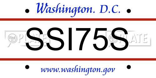 SSI75S District Of Columbia License Plate
