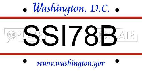 SSI78B District Of Columbia License Plate