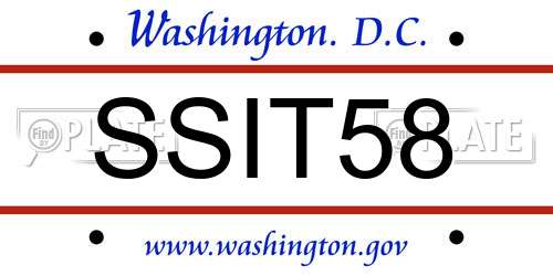 SSIT58 District Of Columbia License Plate