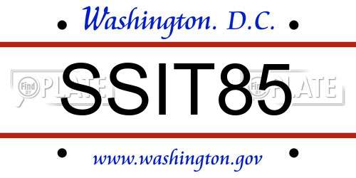 SSIT85 District Of Columbia License Plate