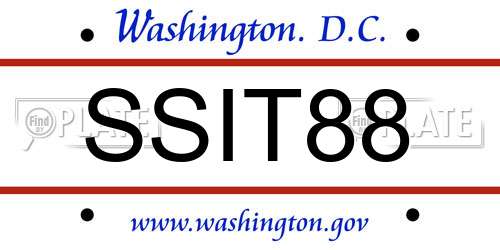 SSIT88 District Of Columbia License Plate