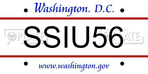SSIU56 District Of Columbia License Plate