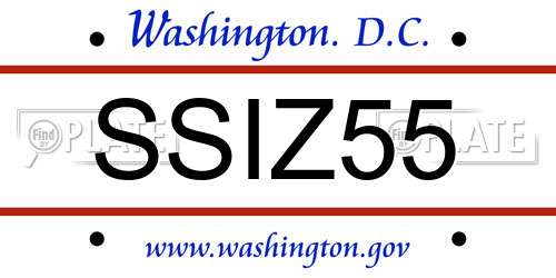 SSIZ55 District Of Columbia License Plate