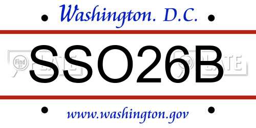 SSO26B District Of Columbia License Plate