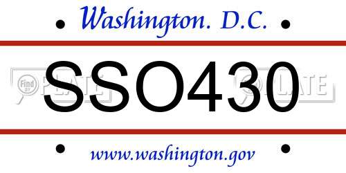 SSO430 District Of Columbia License Plate
