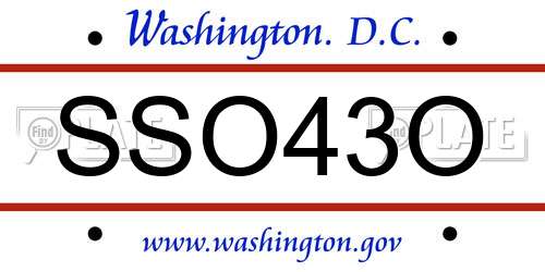 SSO43O District Of Columbia License Plate