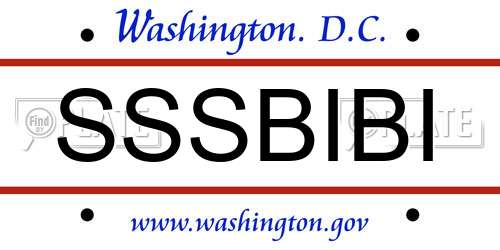 SSSBIBI District Of Columbia License Plate