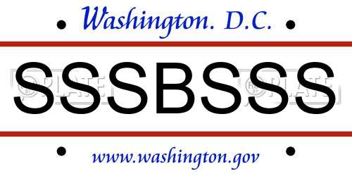 SSSBSSS District Of Columbia License Plate