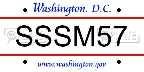 SSSM57 District Of Columbia License Plate