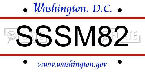SSSM82 District Of Columbia License Plate