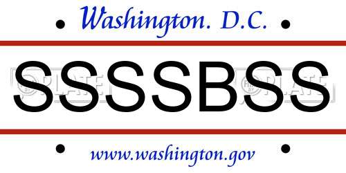 SSSSBSS District Of Columbia License Plate