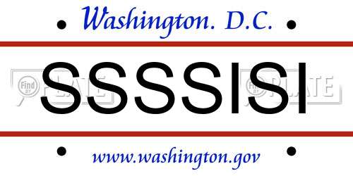 SSSSISI District Of Columbia License Plate