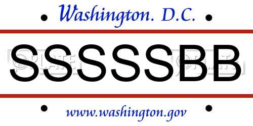 SSSSSBB District Of Columbia License Plate