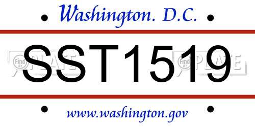 SST1519 District Of Columbia License Plate