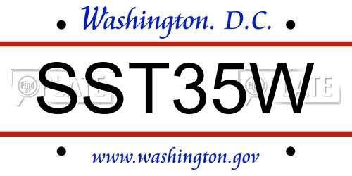 SST35W District Of Columbia License Plate