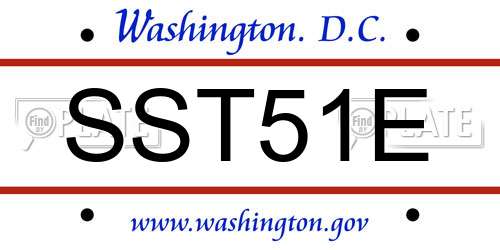 SST51E District Of Columbia License Plate