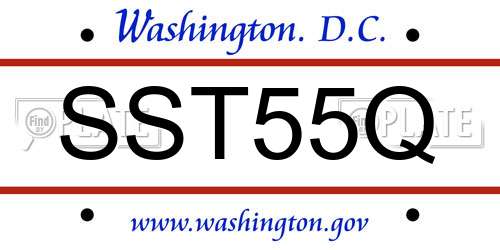 SST55Q District Of Columbia License Plate