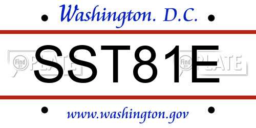 SST81E District Of Columbia License Plate