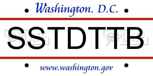 SSTDTTB District Of Columbia License Plate