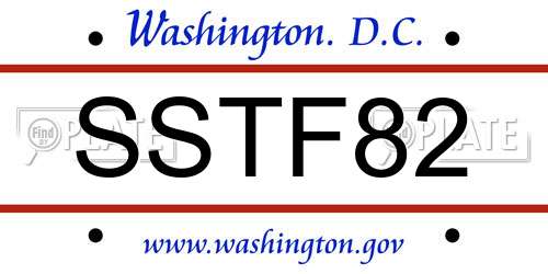 SSTF82 District Of Columbia License Plate