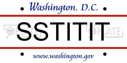 SSTITIT District Of Columbia License Plate