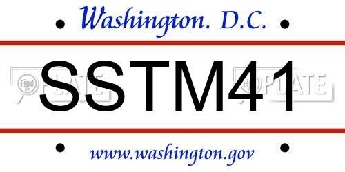 SSTM41 District Of Columbia License Plate