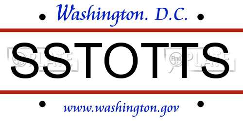 SSTOTTS District Of Columbia License Plate