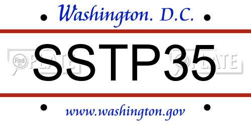 SSTP35 District Of Columbia License Plate