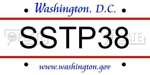 SSTP38 District Of Columbia License Plate